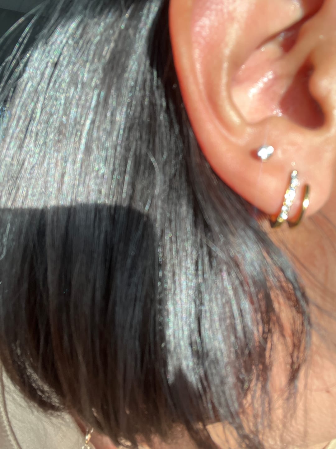 Customer photo review of 18K Gold & Crystal Claw Earrings