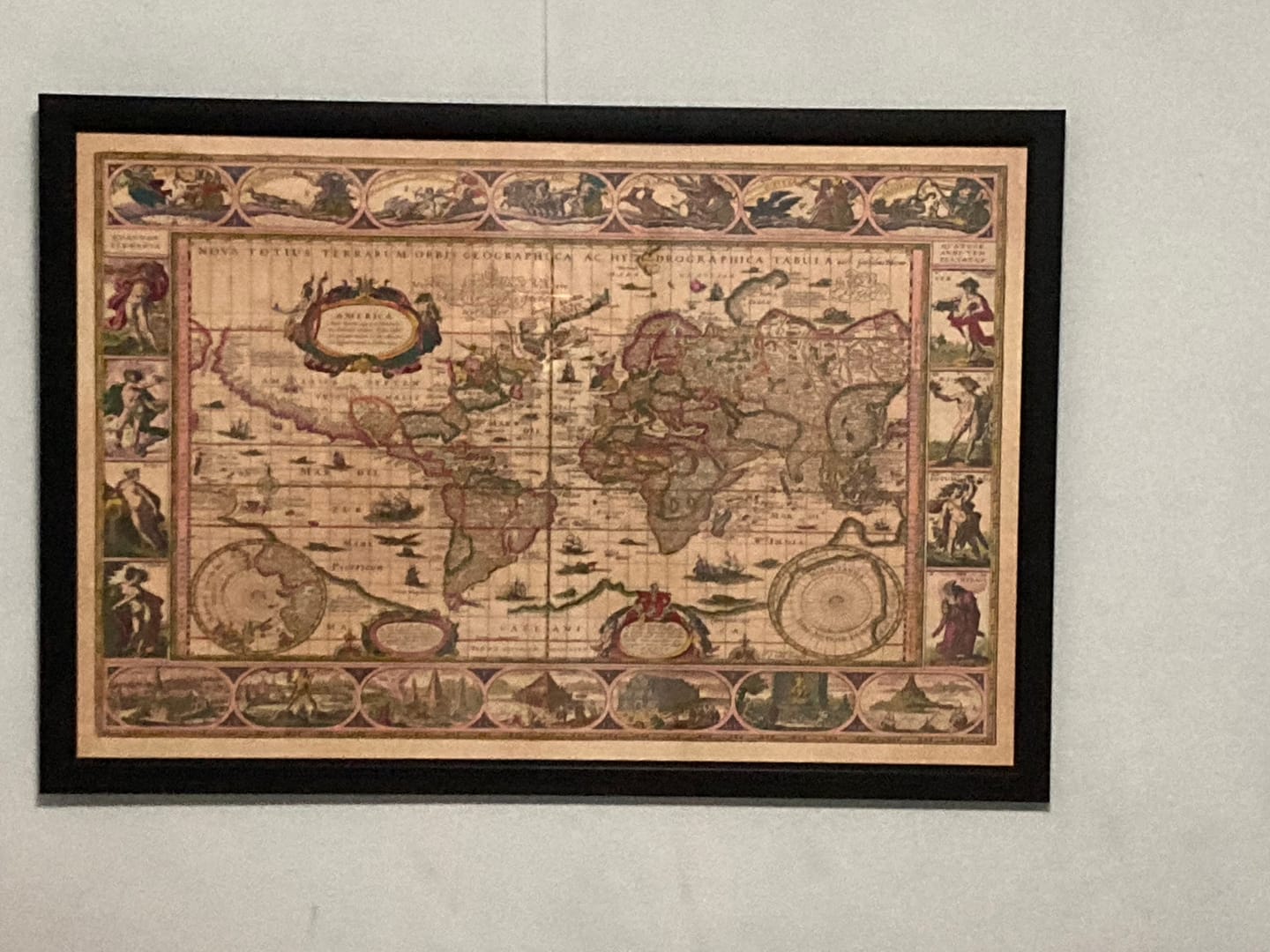 Customer photo review of Old World Map, 1635 by Willem Blaeu - Rare Masterpiece Atlas - Seven Wonders, Mythical Islands, Roman Gods, Sea Monsters!
