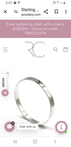 Customer photo review of Sterling Silver Bangle