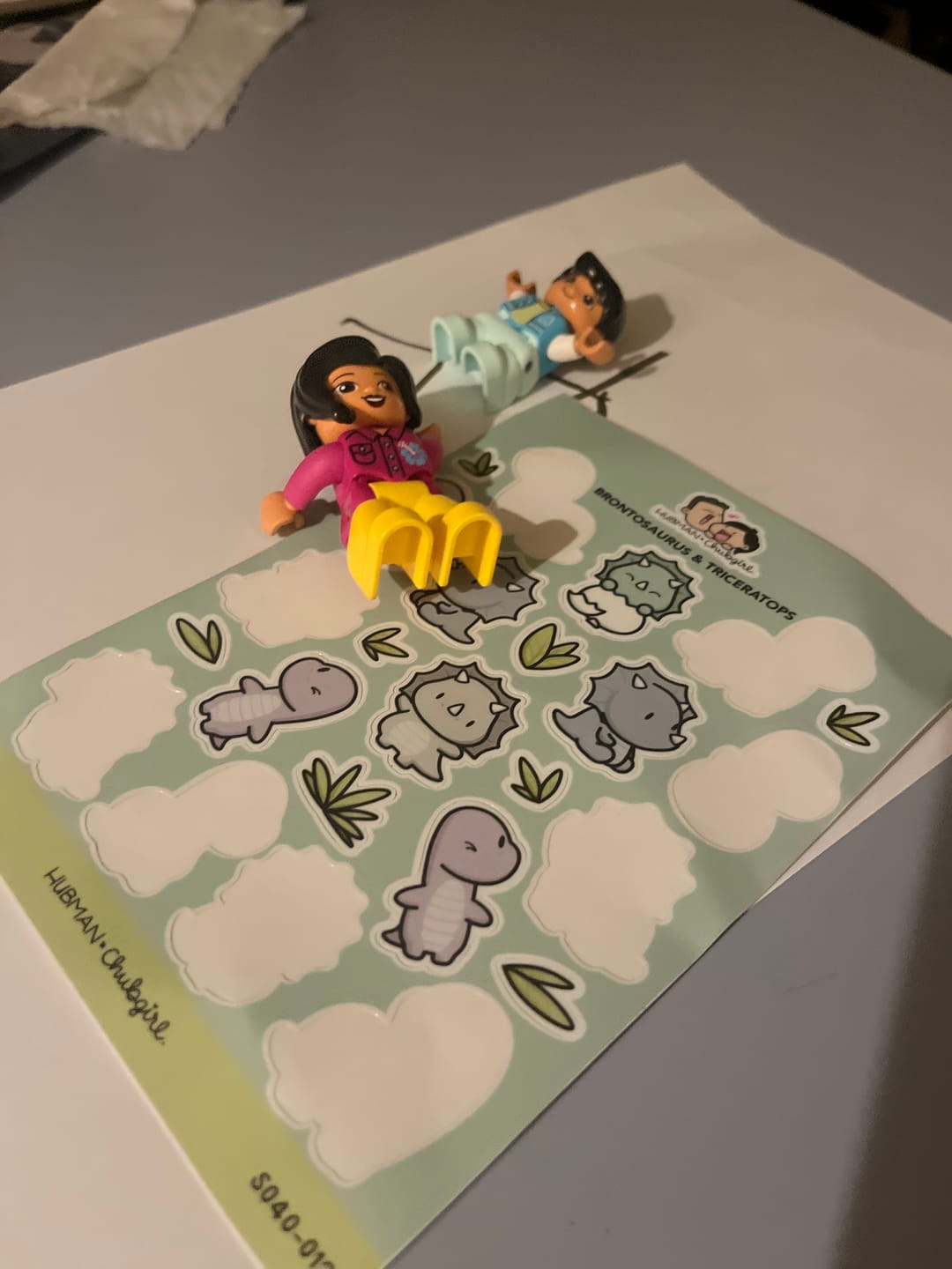 Customer photo review of Sticker Sheet - Brontosaurus & Triceratops