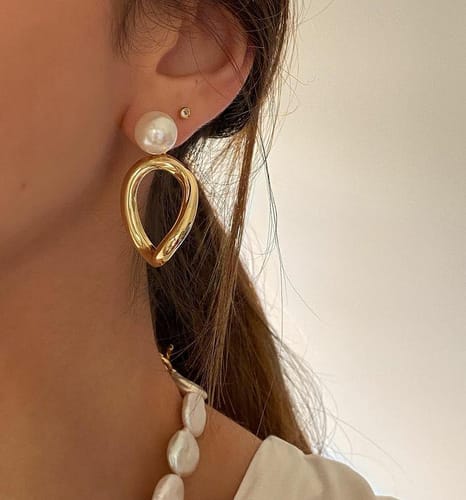 Customer photo review of Innocence Age Pearl  Drop Earrings