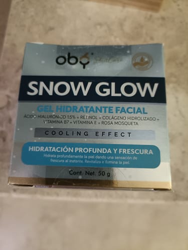 Customer photo review of OBY GEL HIDRATANTE FACIAL SNOW | Hidratación Profunda y Frescura con retinol