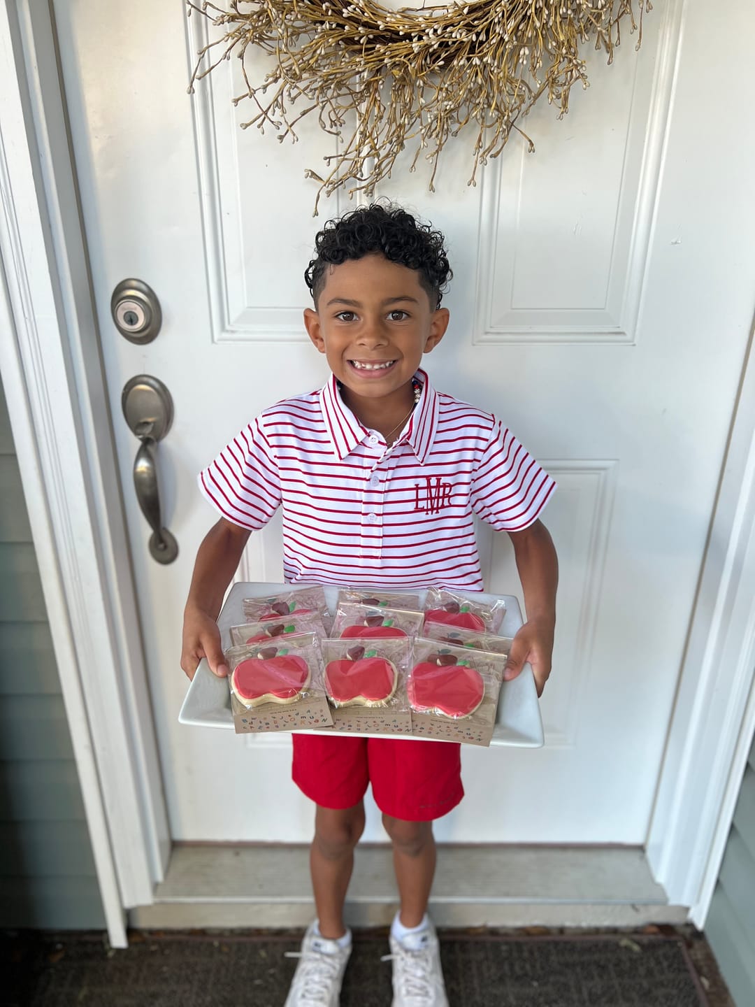 Customer photo review of Crimson Red Stripe Polo