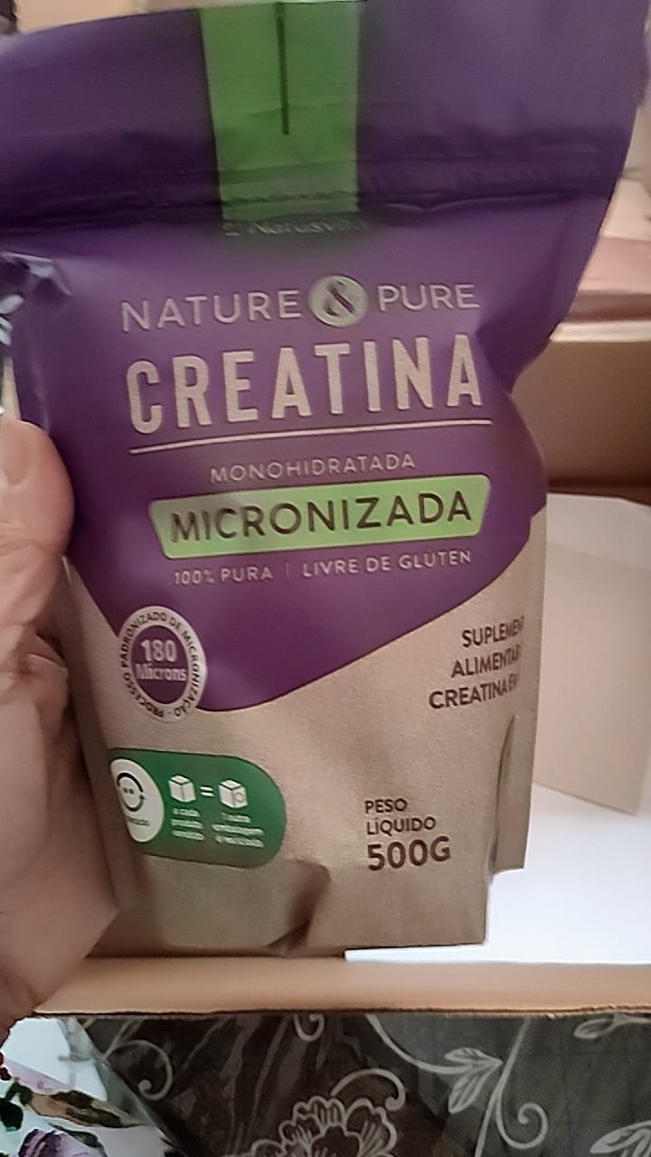 Customer photo review of Creatina 100% Pura (500g). Monohidratada e Micronizada 180 mícrons. Livre de Metais Pesados