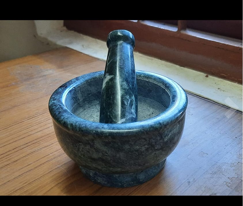 Customer photo review of Mortar and Pestle, Green - Handicraft Bazaar