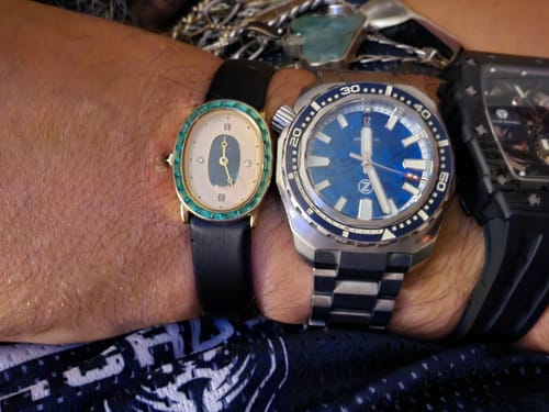 Customer photo review of Oval Halo Diamond Watch