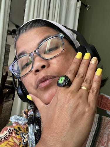 Customer photo review of Sofia Prism Cocktail Watch Ring