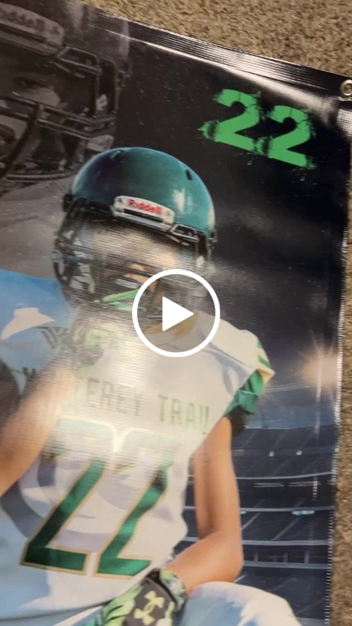 Customer video review of Custom Sports Banner - Reflection Football