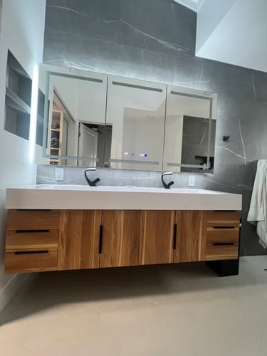 Customer photo review of Breton Floating Vanity (24"-84")
