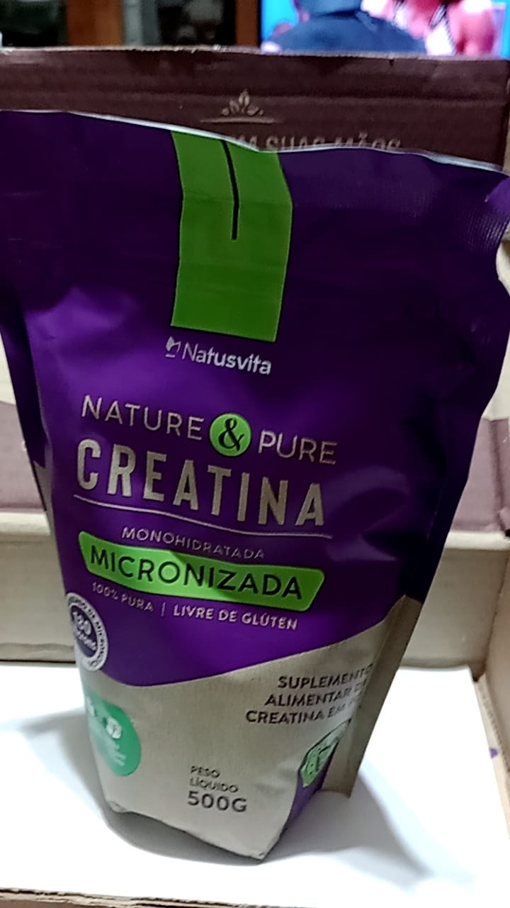 Customer photo review of Creatina 100% Pura (500g). Monohidratada e Micronizada 180 mícrons. Livre de Metais Pesados