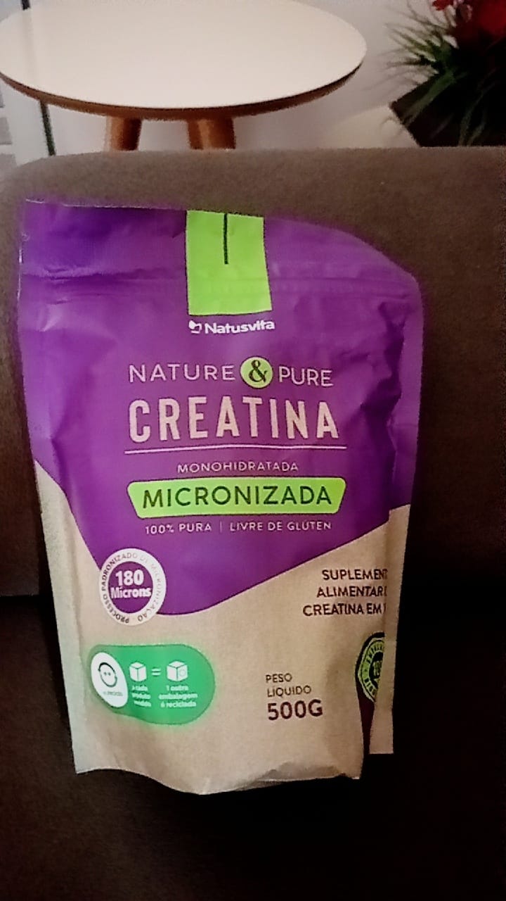 Customer photo review of Creatina 100% Pura (500g). Monohidratada e Micronizada 180 mícrons. Livre de Metais Pesados