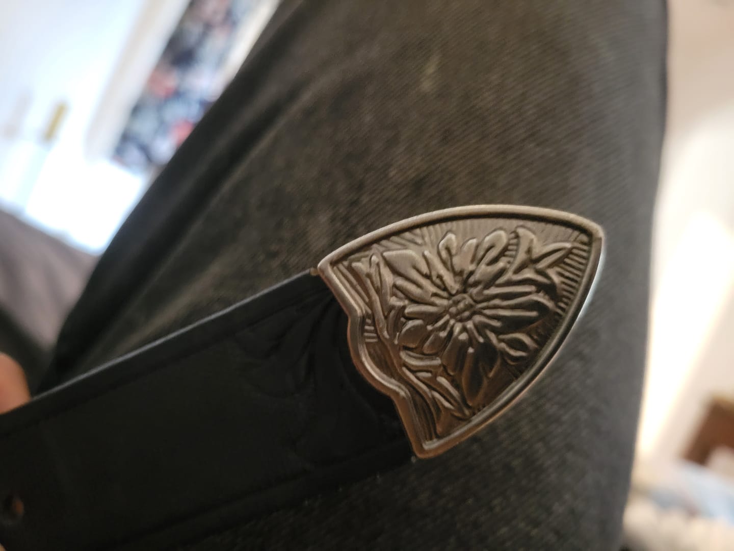 Customer photo review of Western Black Hand-tooled Full-Grain Leather Belt