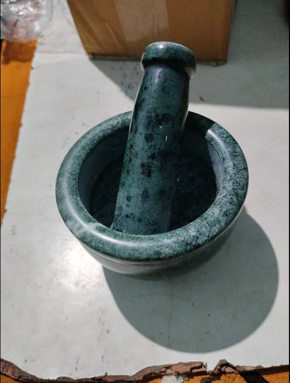 Customer photo review of Mortar and Pestle, Green - Handicraft Bazaar