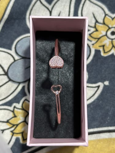 Customer photo review of Rose Gold Dual Heart Bracelet