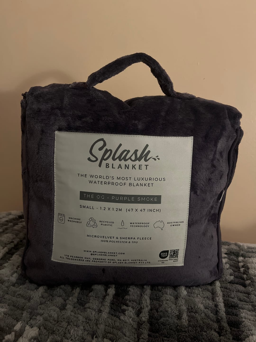 Customer photo review of Waterproof Splash Blanket™️ - Purple Smoke The OG