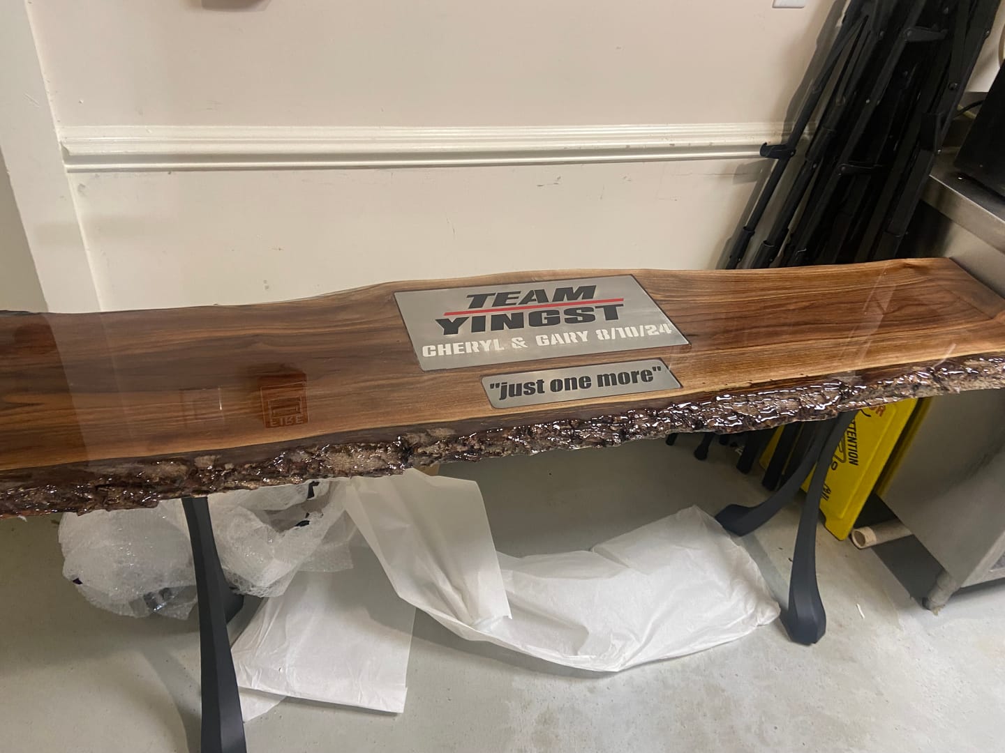 Customer photo review of Console Table Legs 28H 16W Handmade Metal Design 209 Xeni