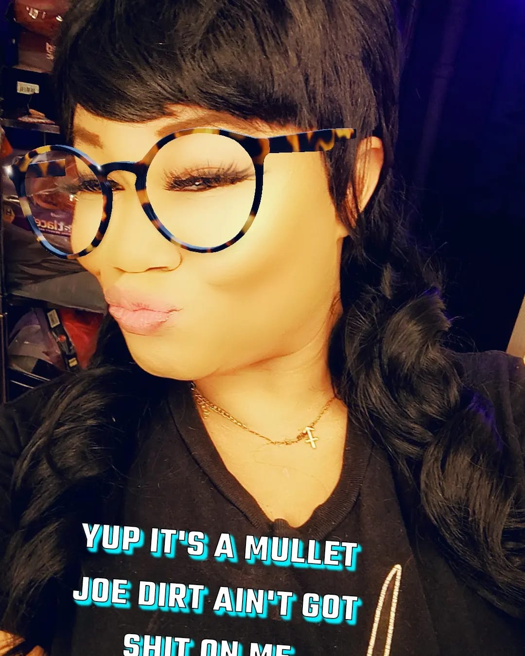 Customer photo review of Shake N Go Freetress Equal Lite Synthetic Full Wig - WAVY MULLET