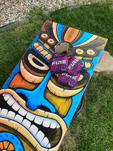 Customer photo review of 2024 Fire Torch Cornhole Bags - Set of 4