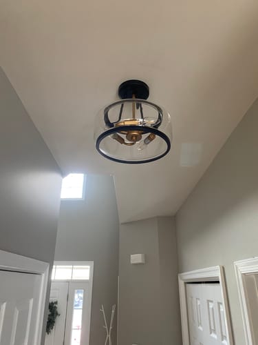 Customer photo review of Modern Farmhouse Drum Glass Semi Flush Mount