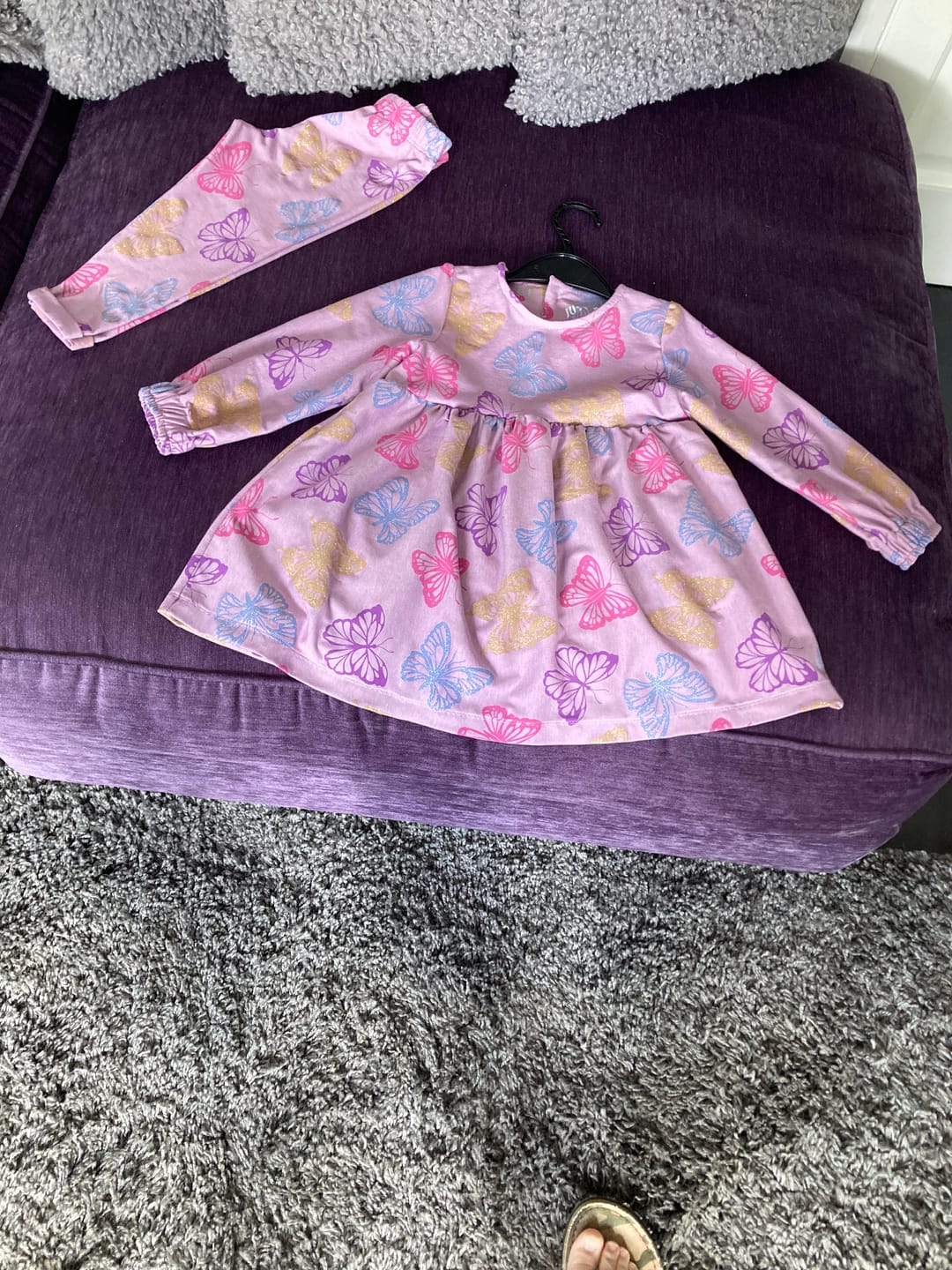 Customer photo review of Glitter Butterflies Melange Cotton Jersey Fabric