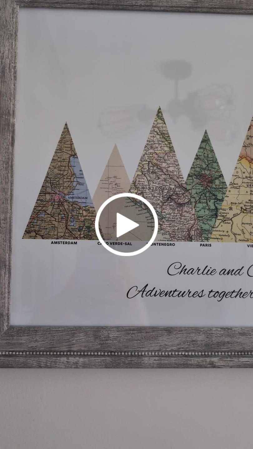 Customer video review of Personalised Travel Map Mountain Print