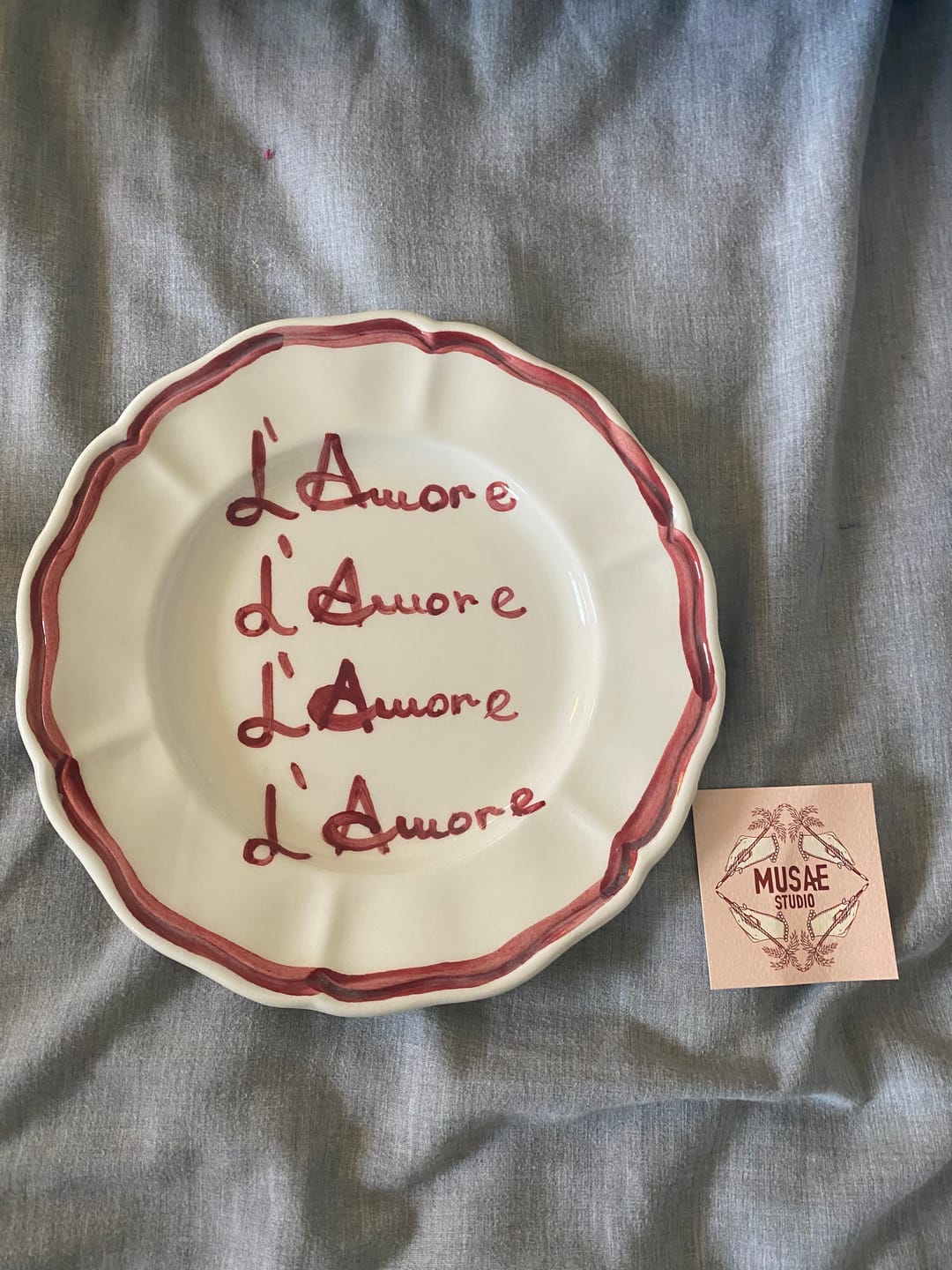 Customer photo review of "L'amore" plate