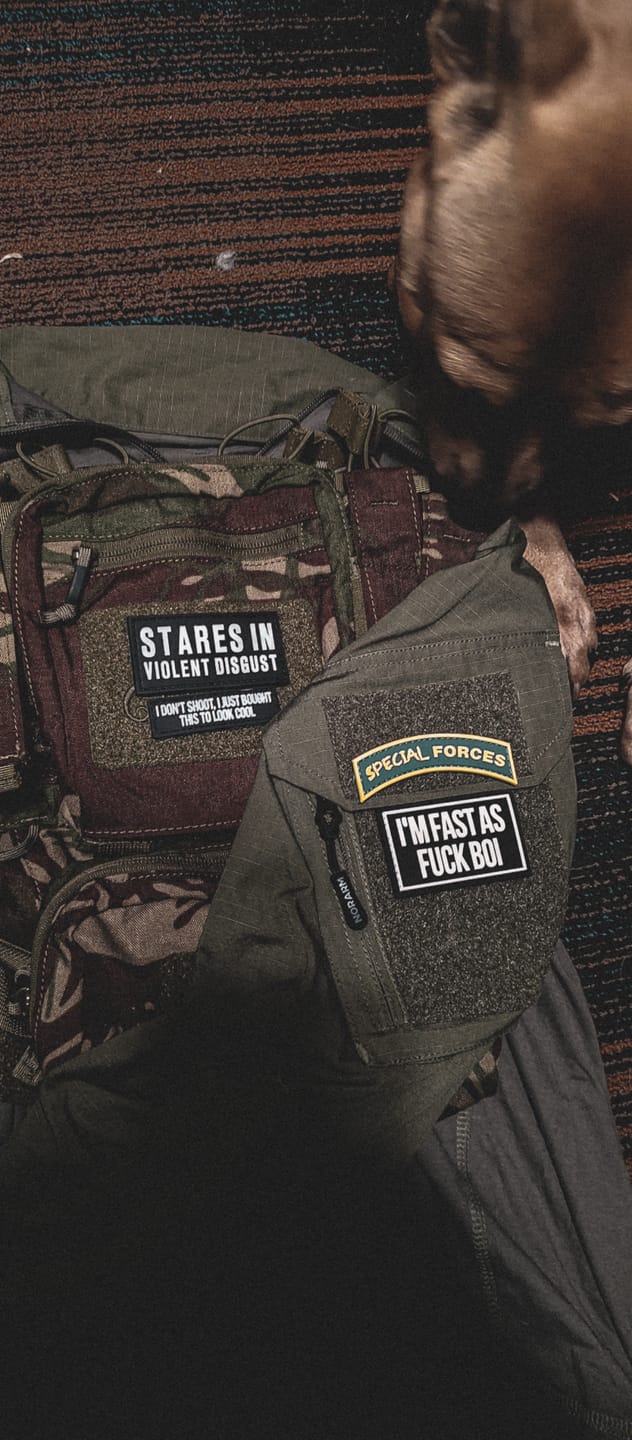 Customer photo review of Stares In Violent Disgust Patch