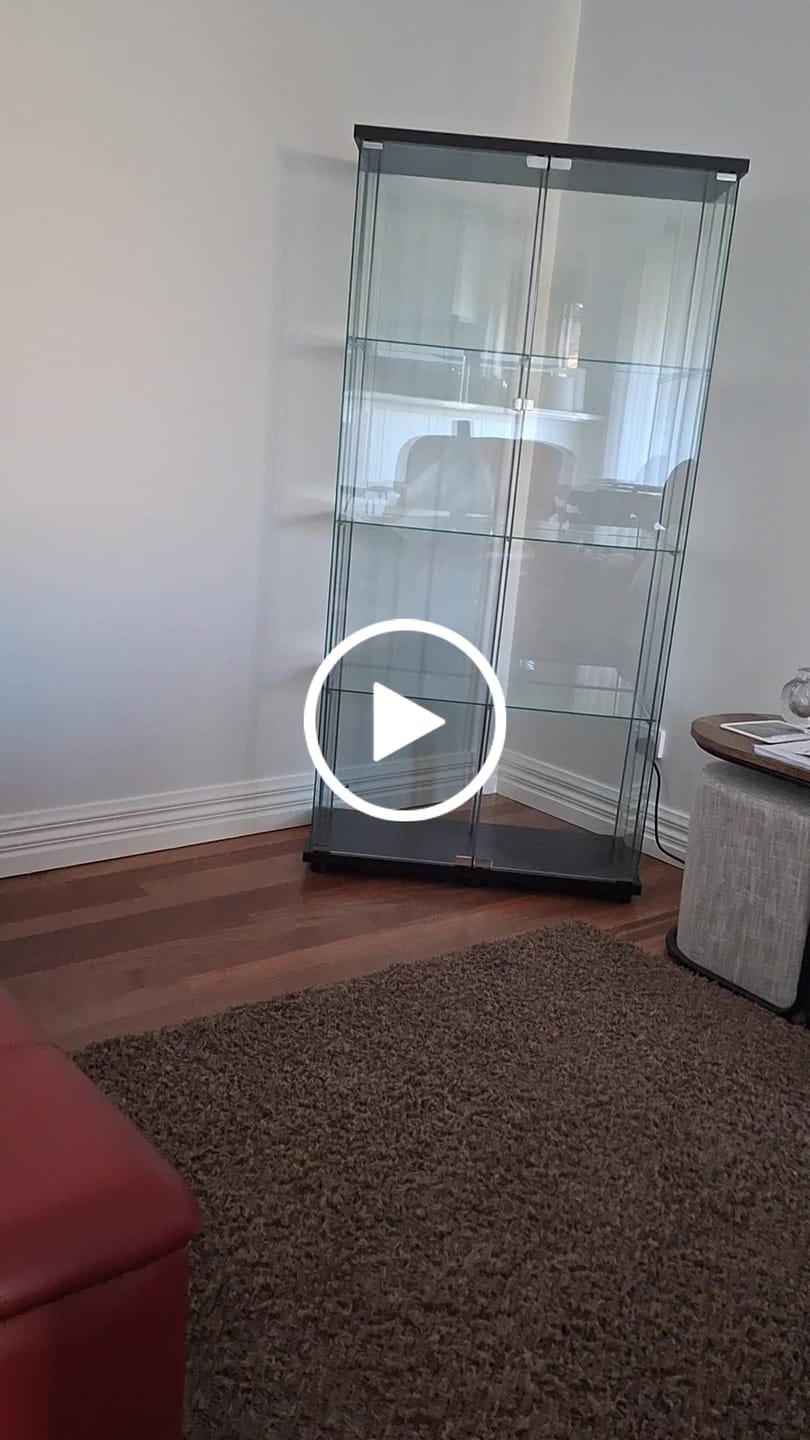Customer video review of Stacked 2 Doors Glass Display Cabinet Collections Storage - Black