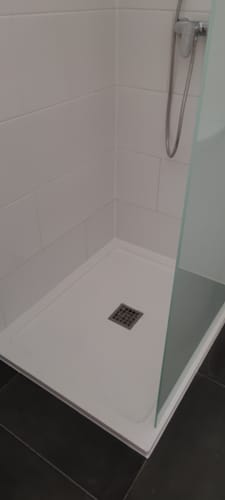 Customer photo review of SONNI Walk In Dusche Duschabtrennung Duschwand Nano Vollsatiniert ESG-Glas Glasstärke 8/10mm Breite 80-160cm