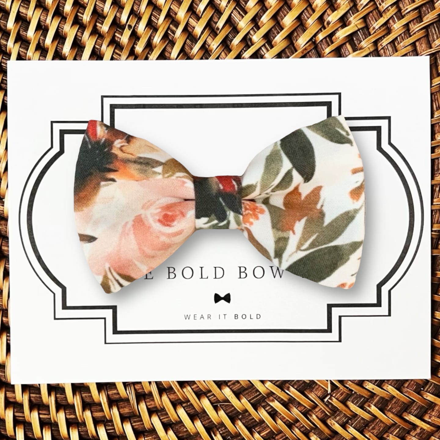 Customer photo review of Ivory Terracotta Floral Bow Tie for Dog and Cat Collar