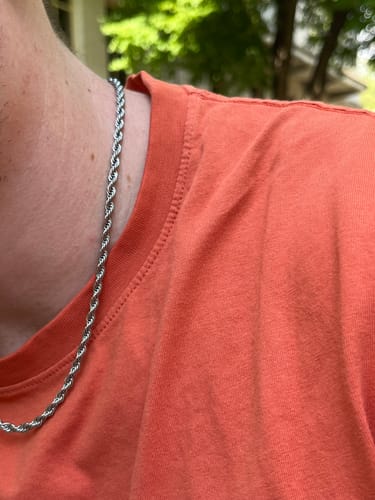 Customer photo review of 3mm Rope Necklace - Silver