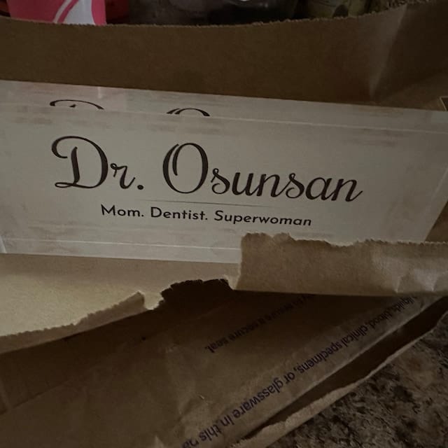 Customer photo review of Personalized Desk Name Block - Logo (Clear Background)