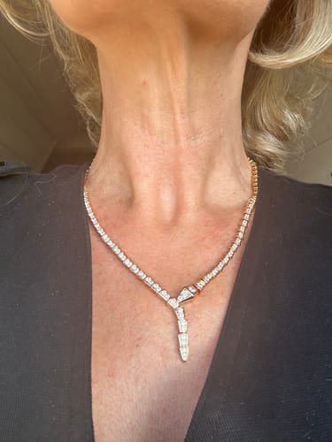 Customer photo review of SERPENT VIPER DIAMOND PAVED NECKLACE