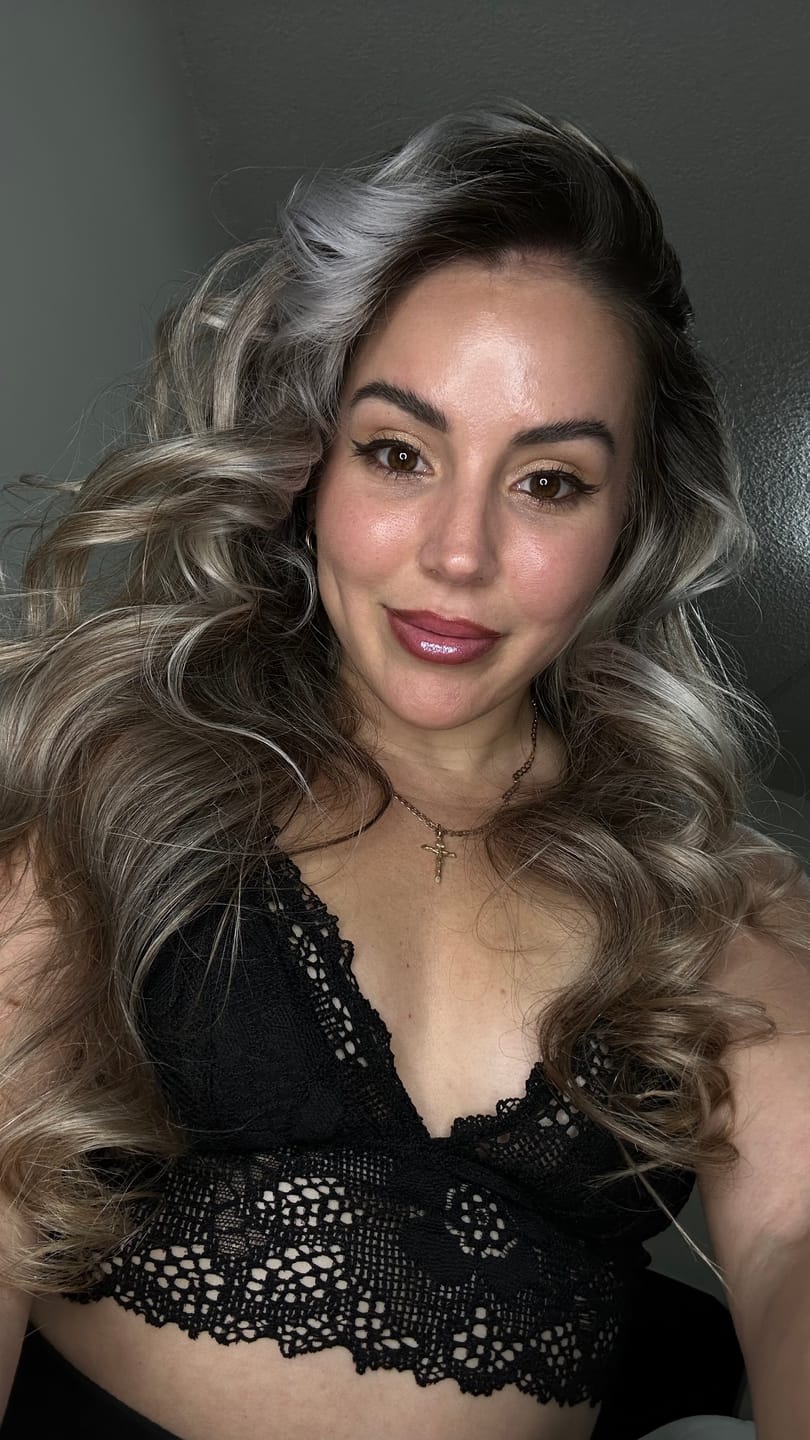 Customer photo review of The Original Heatless Curling Headband - Cream