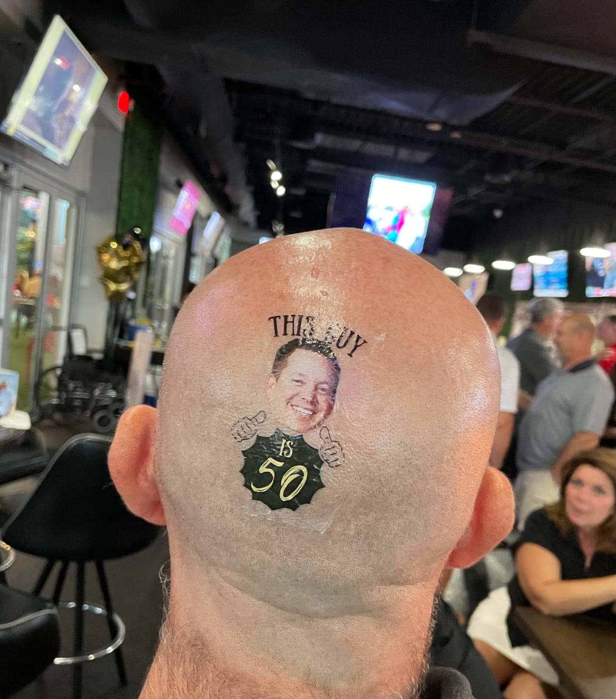 Customer photo review of This Guy's Birthday with Hands Custom Tattoo