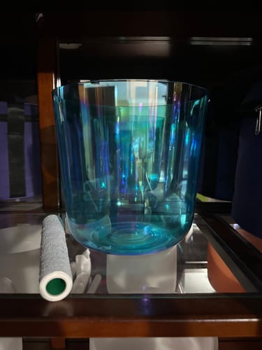 Customer photo review of Blue, Orange)Clear Crystal Singing Alchemy Bowl Quartz Sound Yoga Meditation Bowl