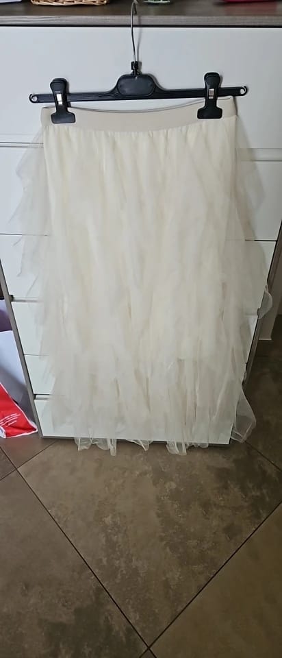 Customer photo review of Ruffle Tulle Maxi Skirt