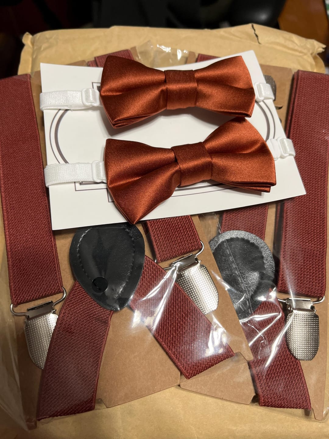 Customer photo review of Satin Terracotta Bow Tie