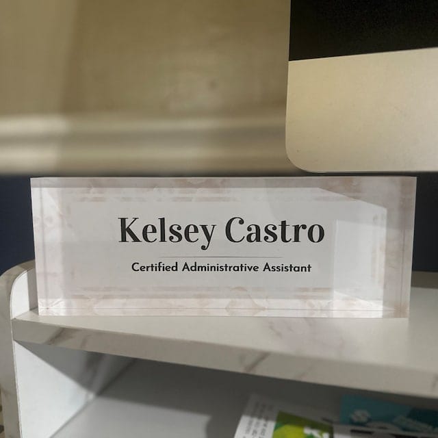 Customer photo review of Personalized Desk Name Block - Logo (Clear Background)