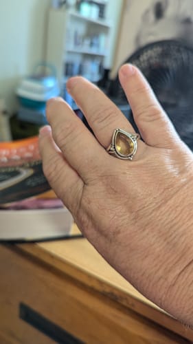 Customer photo review of Citrine Teardrop Ring Sterling Silver