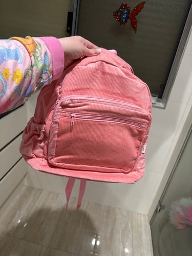 Customer photo review of Corduroy Backpack - Pink