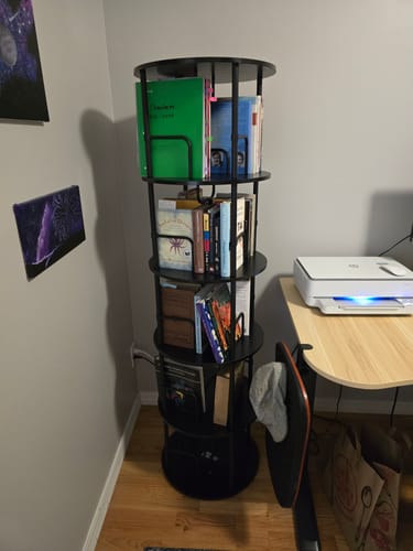 Customer photo review of Flycity 3-5 Tier Rotating Bookshelf With 360° Spinning Display