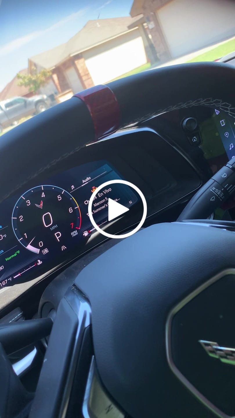 Customer video review of C8 2020+ Corvette Steering Wheel Racing Stripe Carbon Fiber Covers
