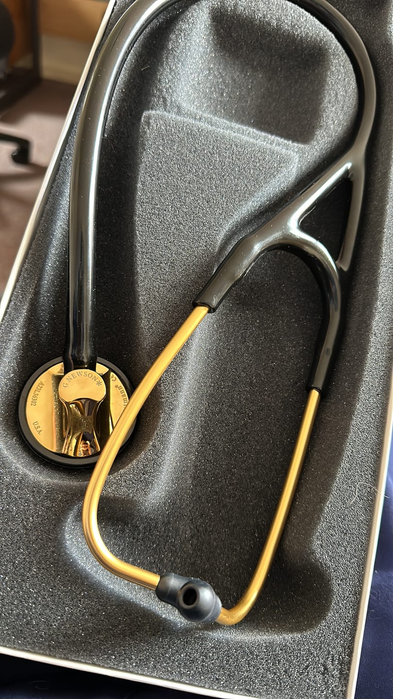 Customer photo review of Littmann Master Cardiology Stethoscope: Black & Brass 2175