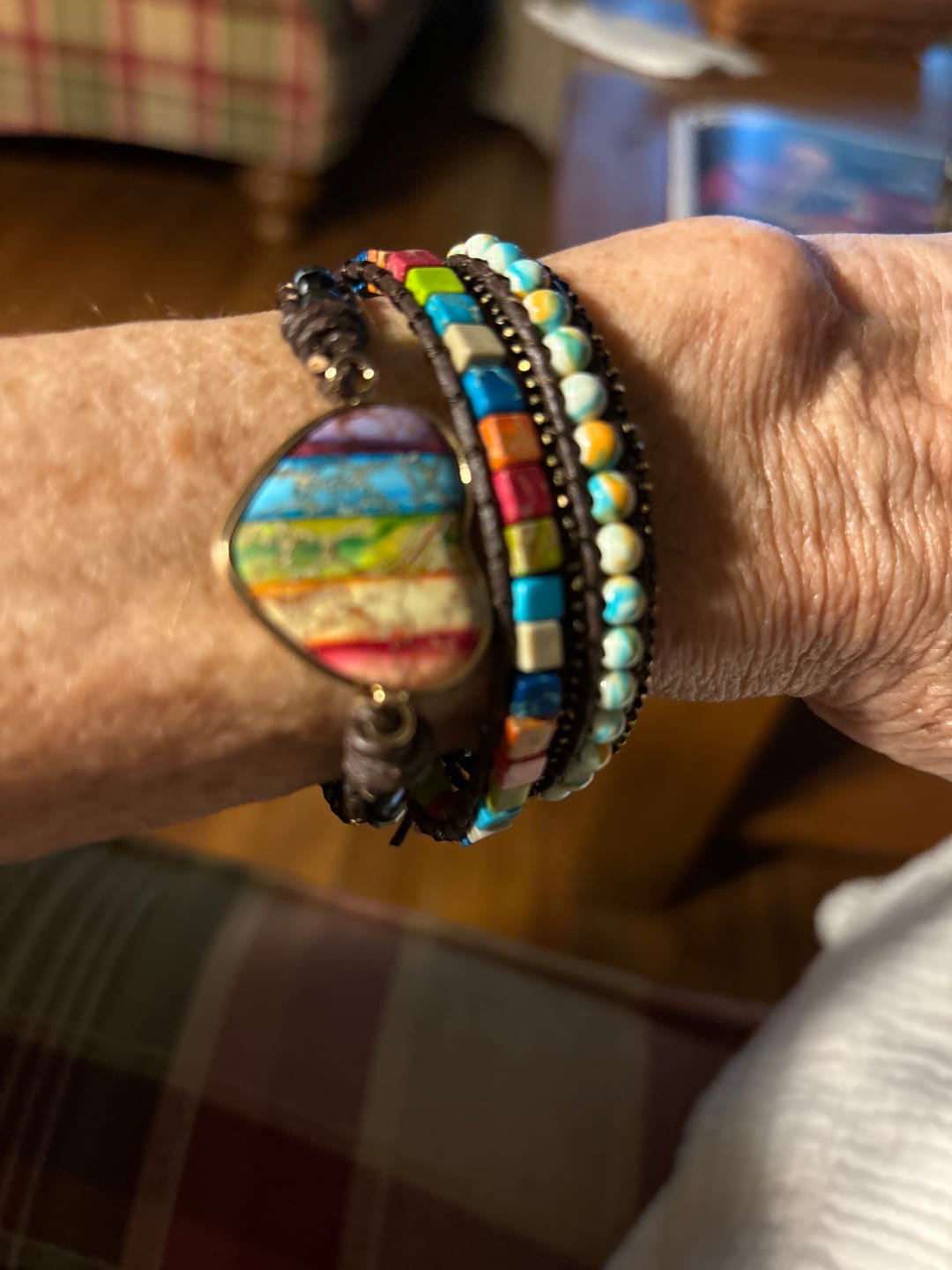 Customer photo review of Chakra Moonlight Protection Wrap Bracelet