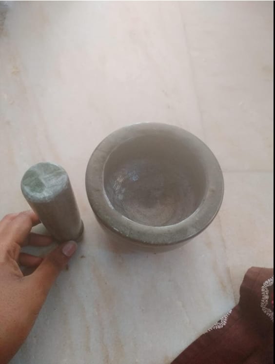Customer photo review of Mortar and Pestle, Green - Handicraft Bazaar