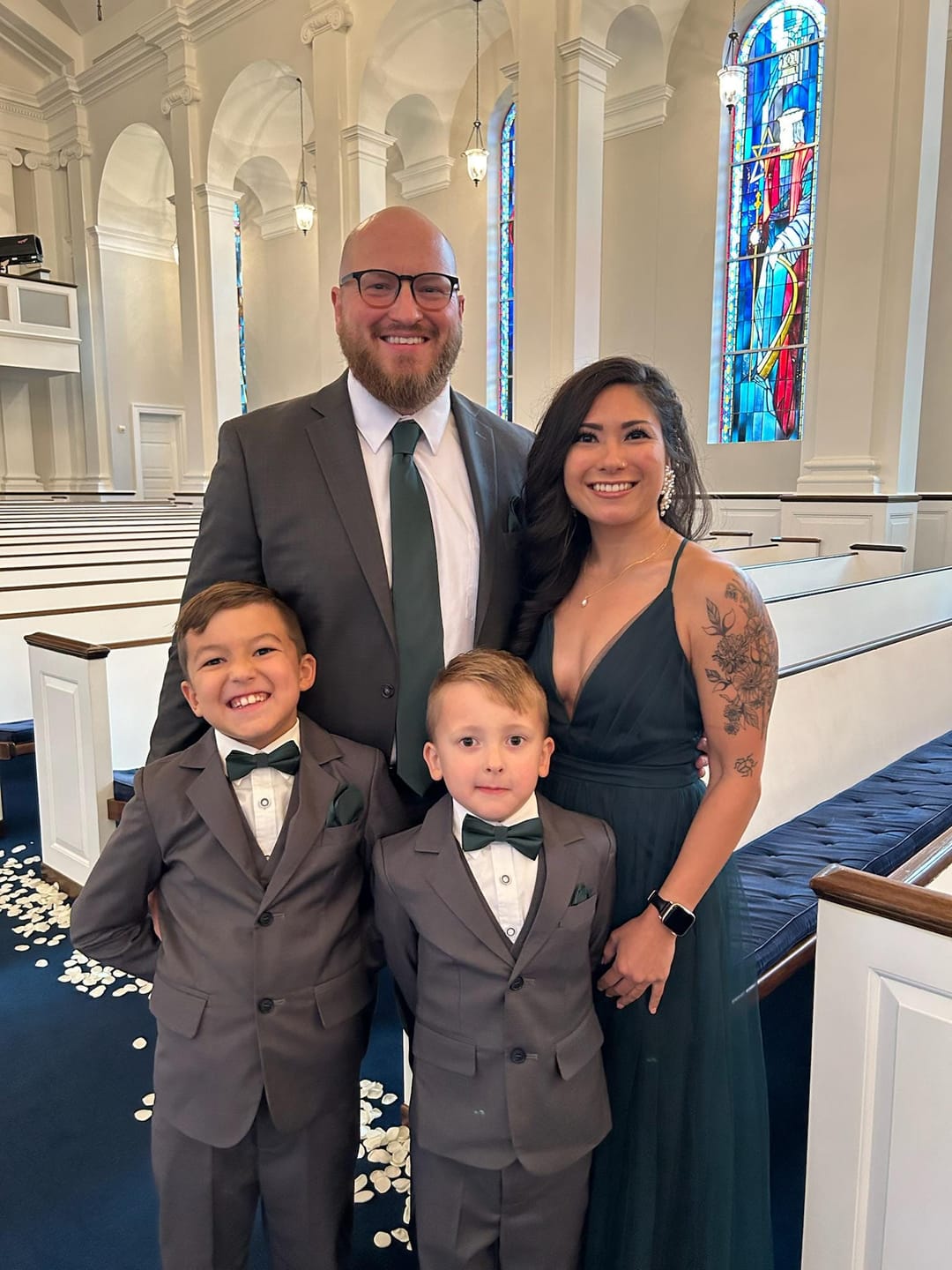 Customer photo review of Emerald Satin Necktie