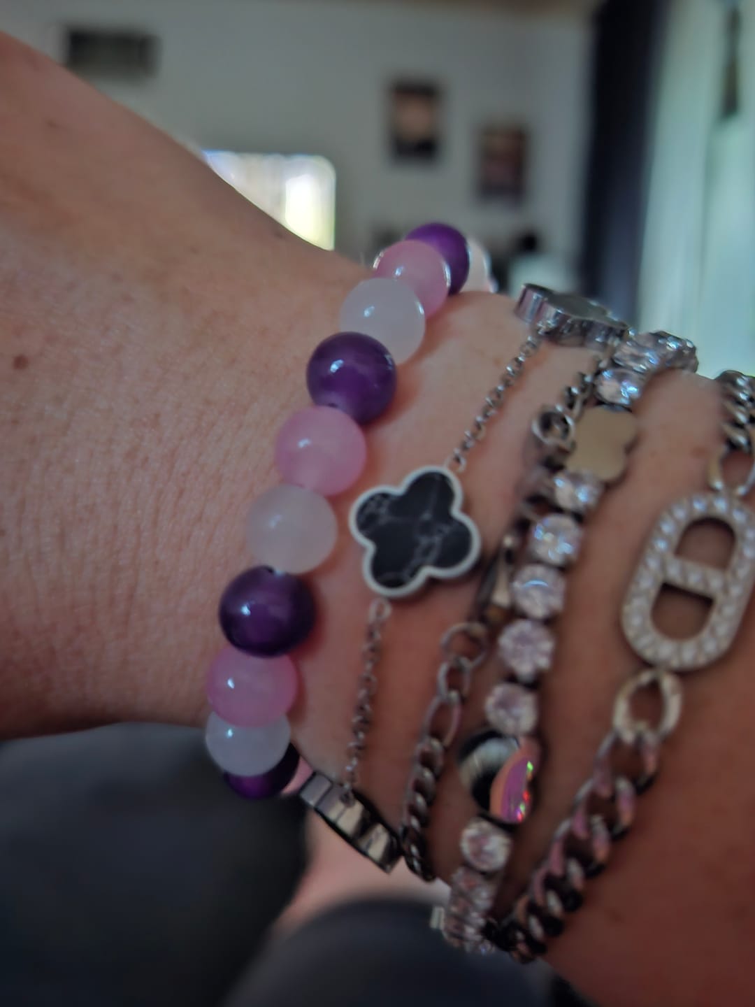 Customer photo review of Clover Marmor Armband | 18K vergoldet