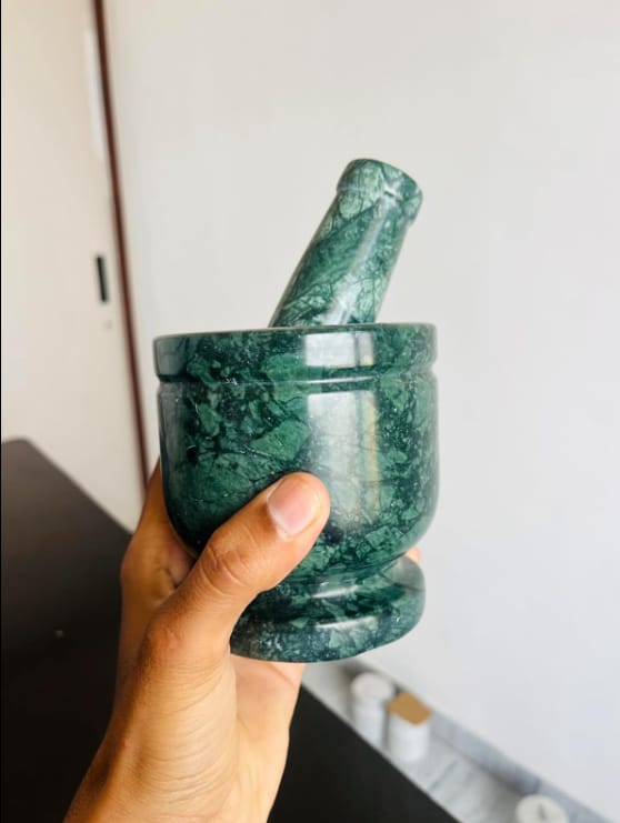 Customer photo review of Mortar and Pestle, Green Marble - Handicraft Bazaar