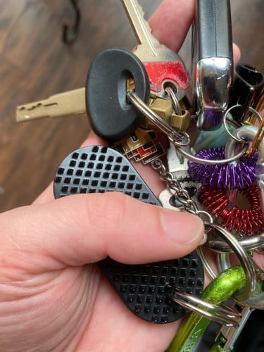 Customer photo review of Spikeyring with 2 sensory supports by Kaiko -  'Ouch'without Harm & 'Picking' Support